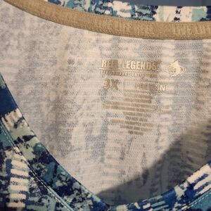 Reel Legends Blue and Tan Patterned Shirt 3xl